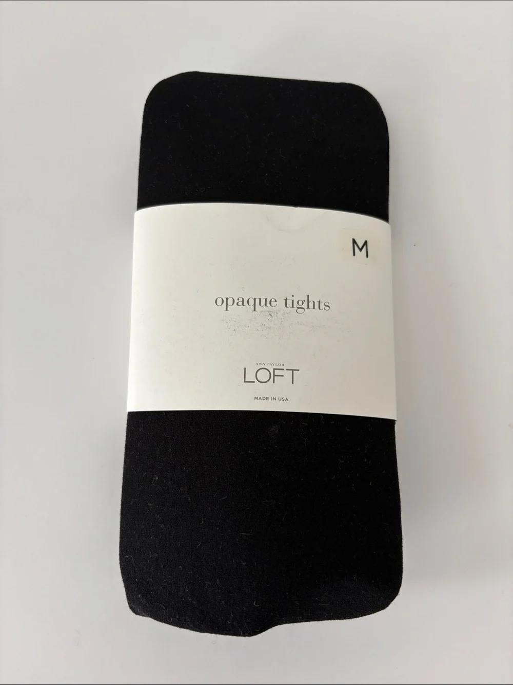 Ann Taylor LOFT Opaque Tights Black size Medium New in Package